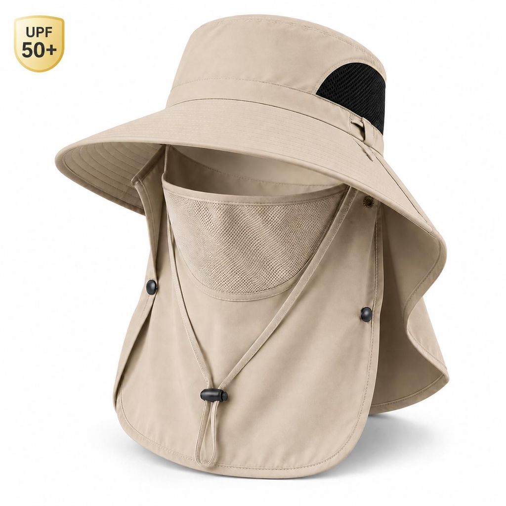 Sonnenhut, UPF 50+ UV Schutz Hut,mit Nackenschutz & Produktbild 