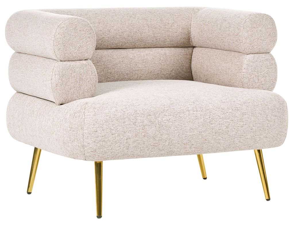 BELIANI Sessel Beige aus Stoff mit Goldenen Beinen Produktbild 