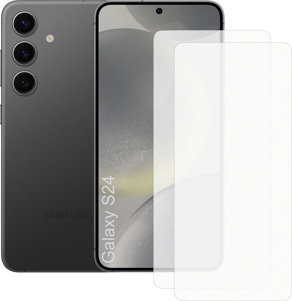 Zwei Stück (2x) Display-Schutzfolie Displayschutz-Glas 9H Glas für Samsung Galaxy S24
