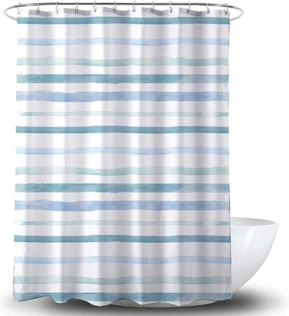 Rideau de douche vintage 120 x 200 cm avec anneaux inclus en tissu
