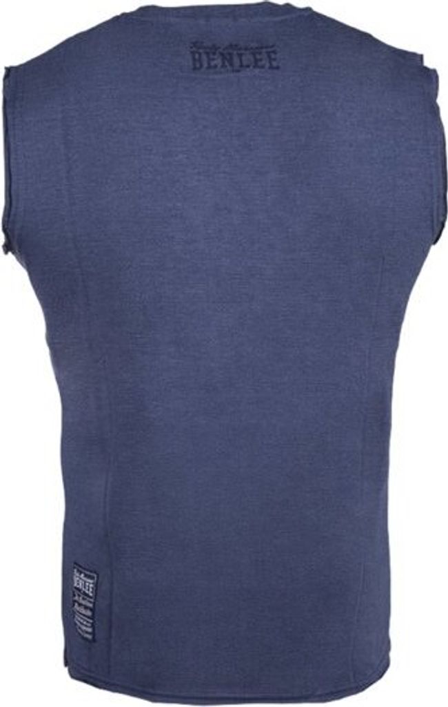 Herren ärmelloses T-Shirt schmale Passform LASTARZA Marl Grey S BENLEE