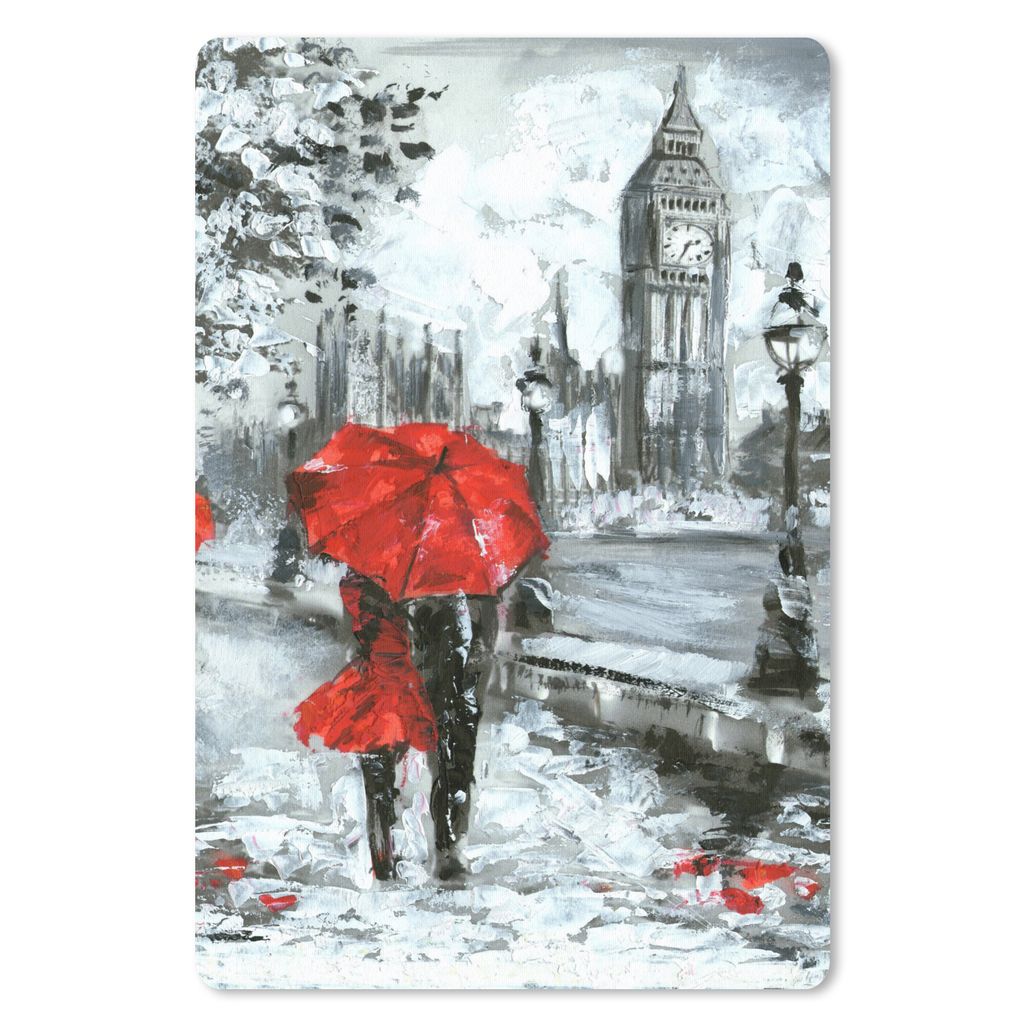 MuchoWow Mauspad Mousepad Gemälde - Regenschirm - Öl 18x27 cm - Mousepads - Maus Mat - Pad - Mausunterlage