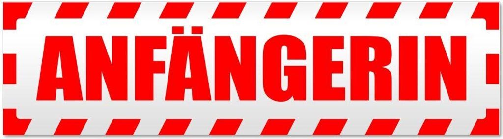 Kiwistar - Autoaufkleber - Rot - 60 x 16 cm - Anfängerin gestreift - Hinweis Aufkleber Sticker für Auto, Kfz, Fahrrad, PKW, LKW