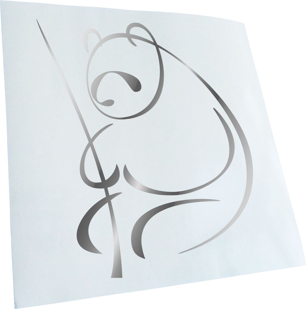 Kiwistar - Autoaufkleber - chrom - 60 x 49 cm - Pandabär - Heckscheibenaufkleber - Aufkleber für Auto Kfz Fahrrad, LKW, Truck Mofa