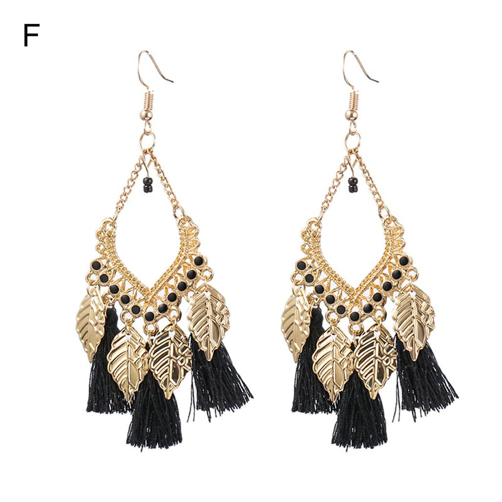 1 Paar Hakenohrringe, Blätter, Quasten, Schmuck, Vintage, langlebig, Tropfenohrringe für den täglichen Gebrauch-F