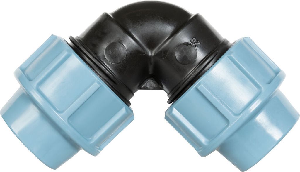 HOLZBRINK 1x L-Stück 1 x 1 Zoll Rohrverbinder für Richtungsänderung des Verlegerohrs oder Tropfschlauchs, Material: PP, HBZ-12