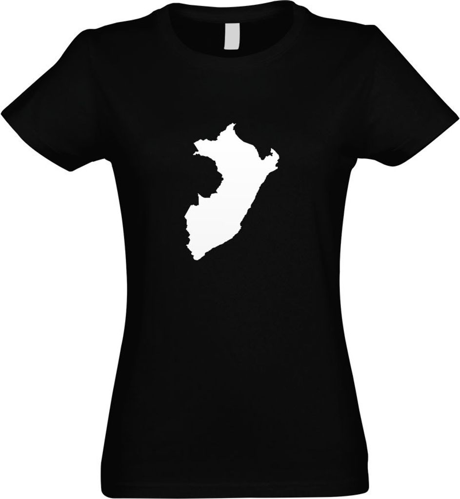 Kiwistar - T-Shirt tailliert - Damen - schwarz - Peru Umriss Kontur - mit Motiv Bedruckt - Funshirt Design - Sport - Freizeit - Damen - M