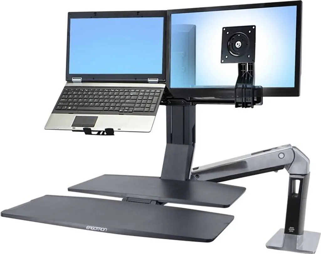 Aménager un bureau assis-debout avec le kit double écran WorkFit noir