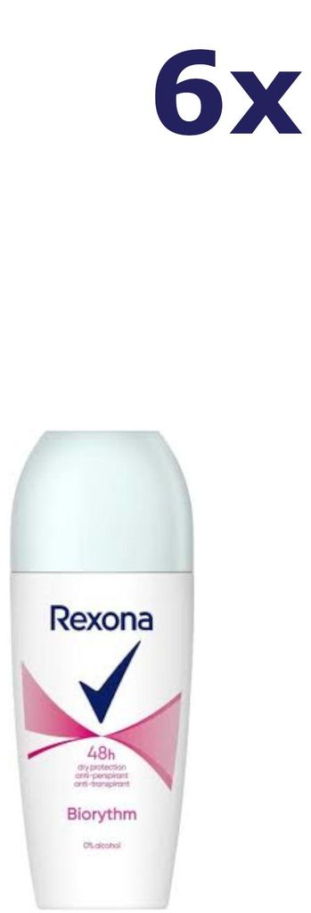 6x Rexona Deo Roll-on - Biorythm 50 ml Produktbild 