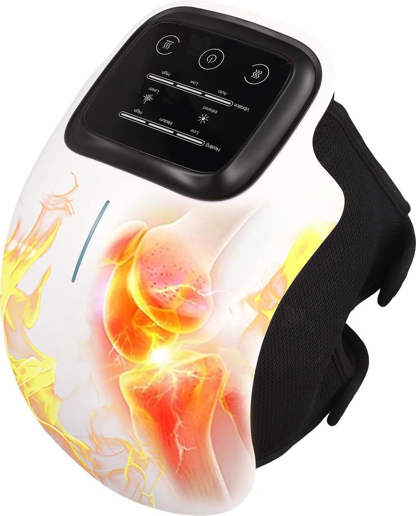 Heizbarer Knie-Massager, Einstellbare Temperatur, Kabelloses Design, schwarz