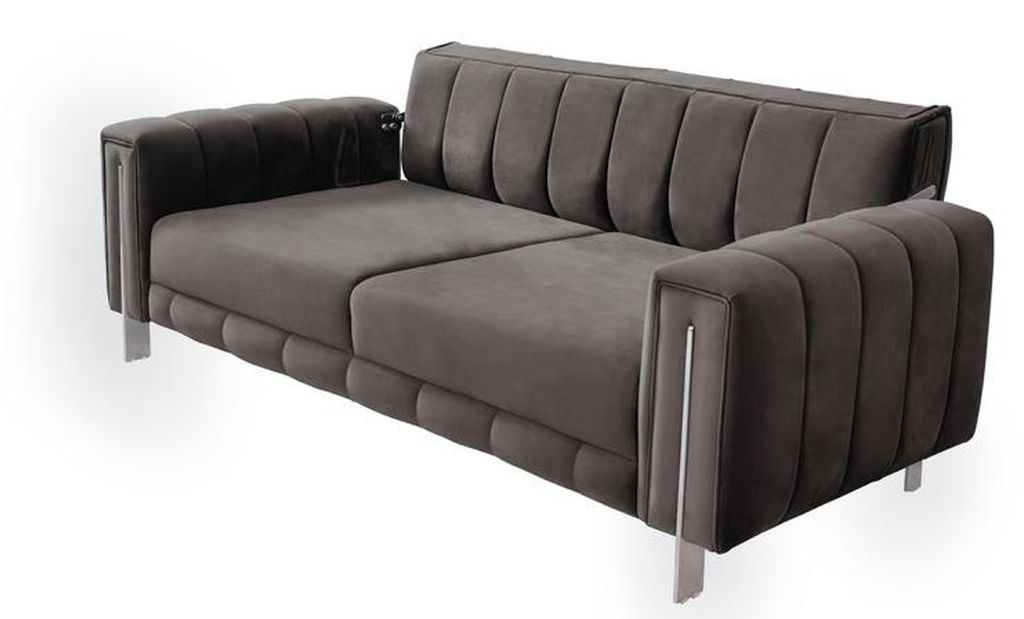 Luxus Sofa Set Couchgarnitur Sofa 3 sitzer Sessel Grün Grau Wohnzimmer
