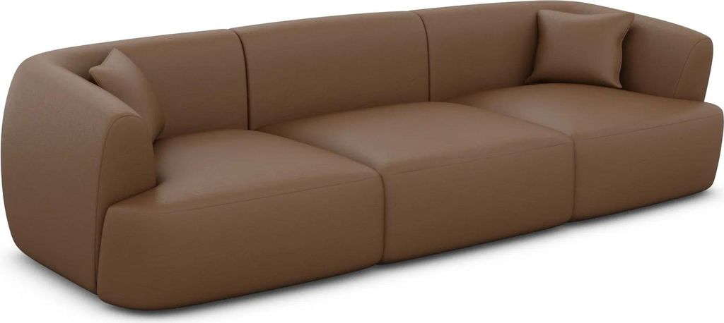 Echtleder 3-Sitzer Couch Elvira Braun