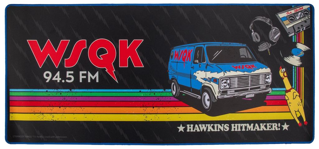 Tappetino per mouse Stranger Things WSQK Radio 80x35 cm Immagine del prodotto 