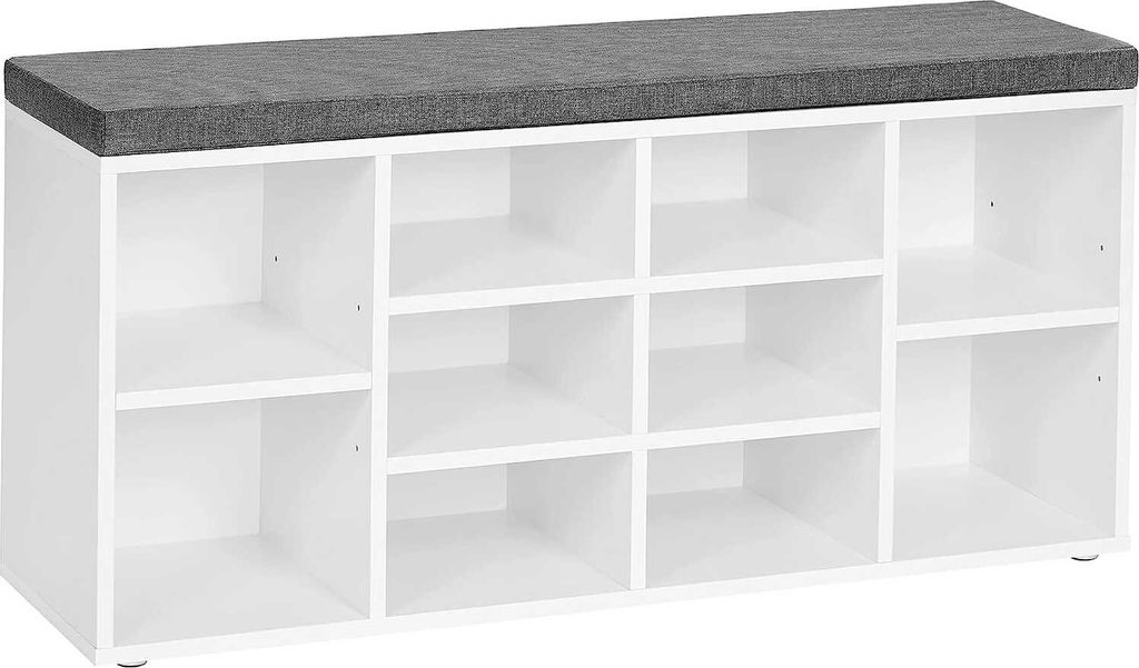 Schuhschrank mit Sitz 104 x 30 x 48 cm Weiß