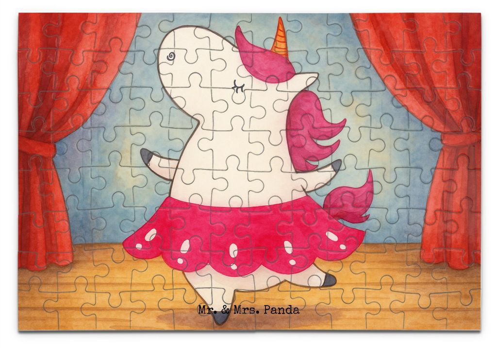 Mr. & Mrs. Panda Puzzle Einhorn Ballerina Design 96 Teile - Weiß - Geschenk, Lebensfreude, Unicorn, Legespiel, 2000, 1000, 300, Wohnung, Party, Ge...