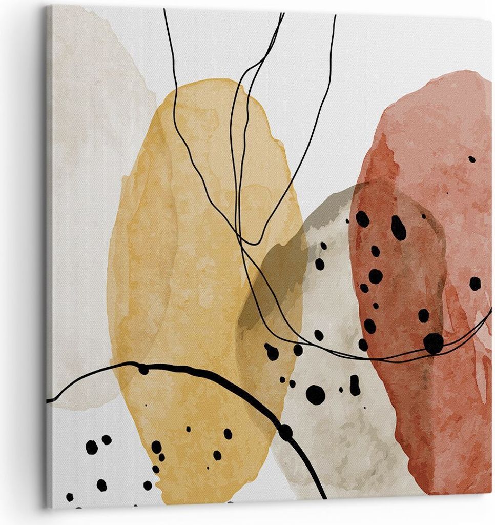 Bild auf Leinwand - Leinwandbild - Einteilig - Aquarell Abstraktion Formen - 60x60cm - Wand Bild - Wanddeko - Wandbilder - Leinwanddruck - Bilder -...