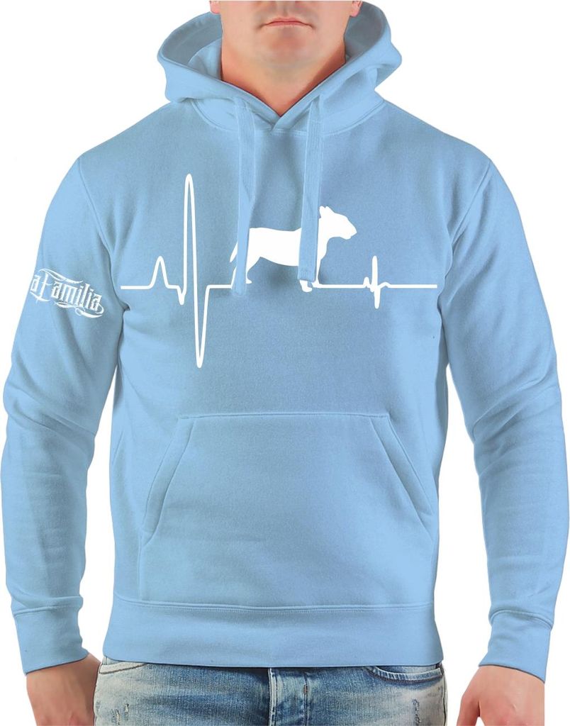 Herren Kapuzenpullover Bullterrier Herzschlag