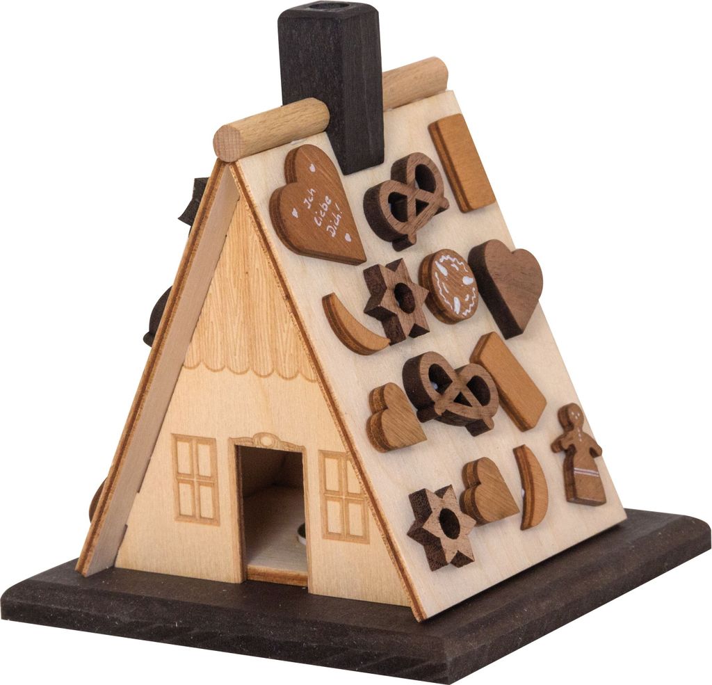 Drechslerei Kuhnert - Bastelset Räucherhaus Hänsel & Gretel - Größe ca. 12cm, für Räucherkerzen Größe M (Standard) - 10101