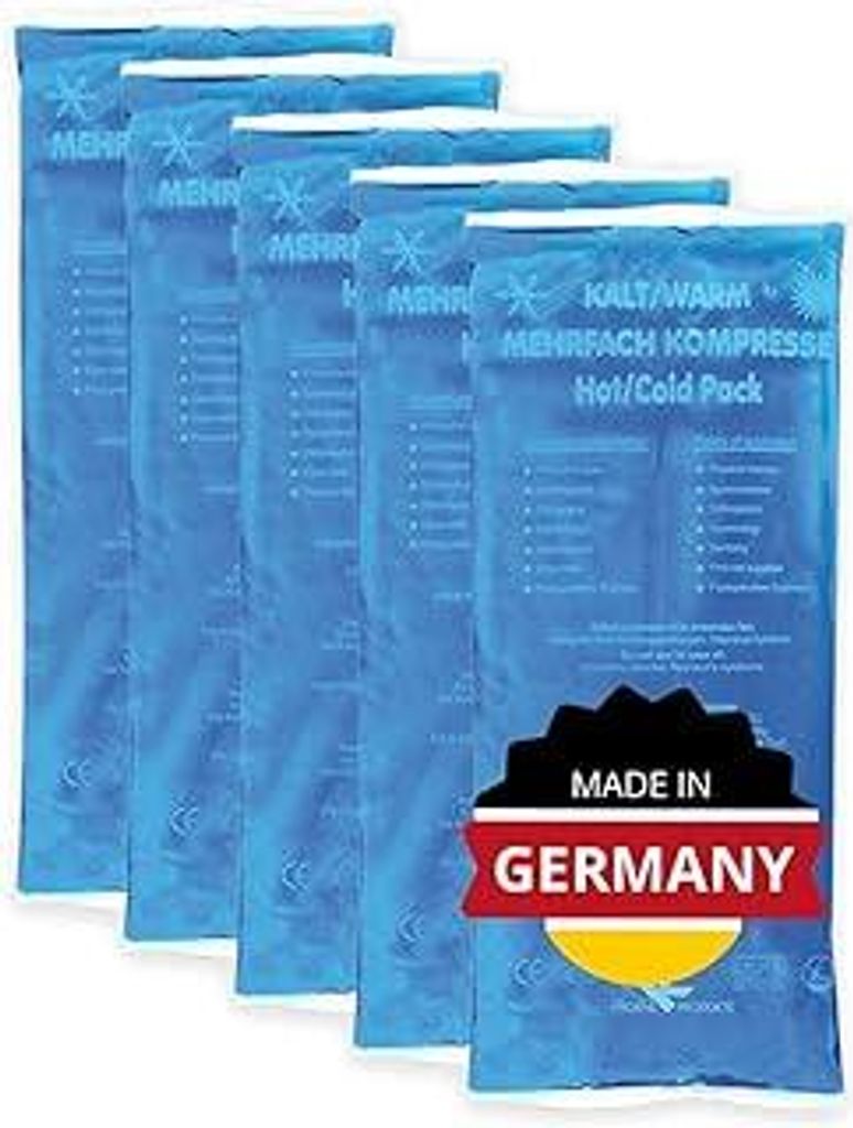 KK Kalt-Warm Kompresse 12?×?29?cm – 5er-Pack Wiederverwendbare Therapie-Kompressen für Kälte- & Wärmeanwendungen bei Prellungen, Verstauchung...