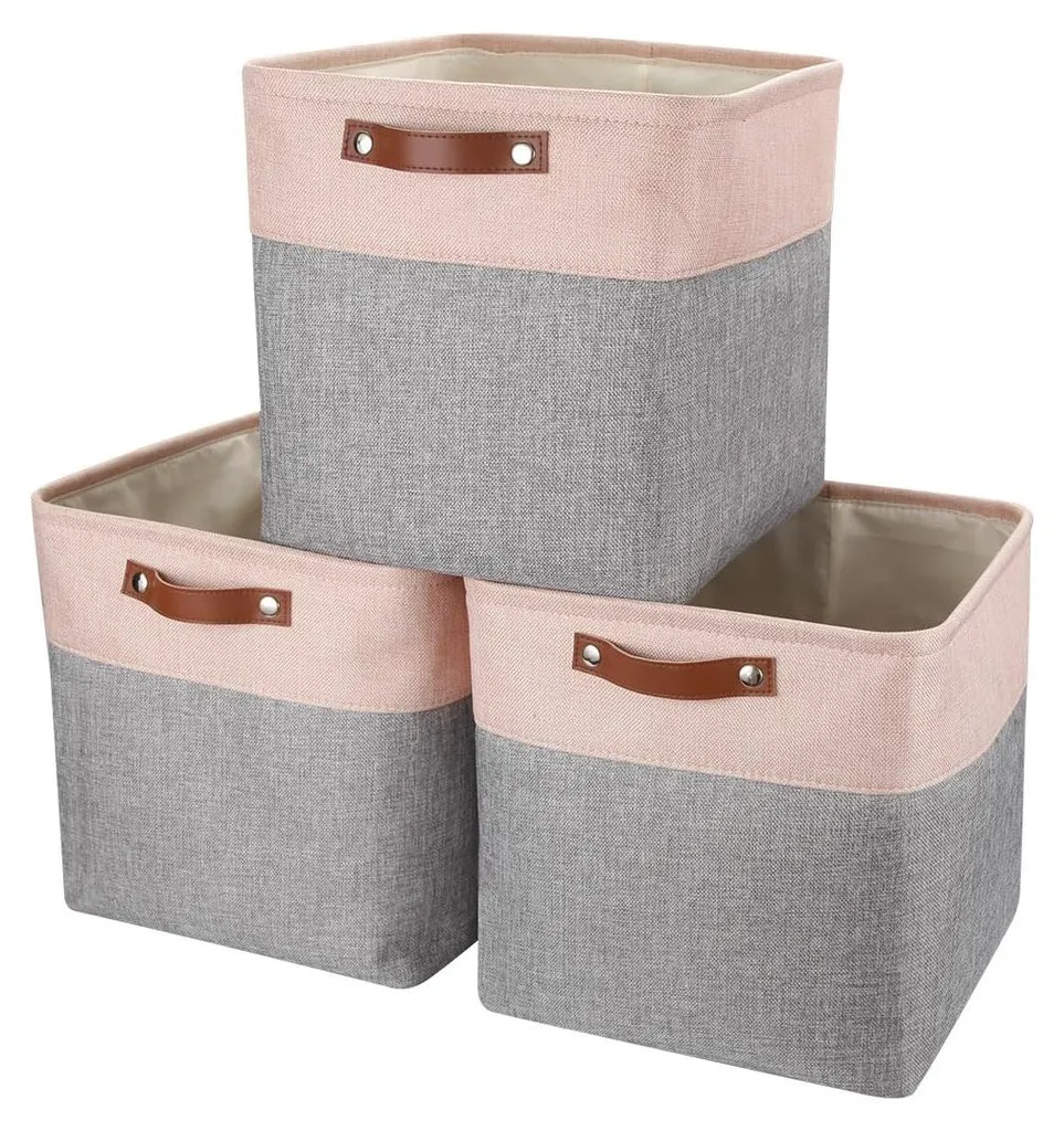 Organiseur de placard lot de 3 boîtes en tissu pour vêtements 30cm