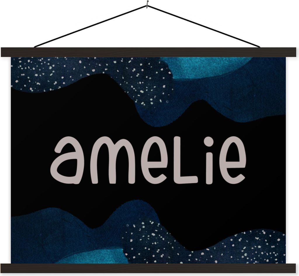 MuchoWow Textilposter Amelie - Pastell - Mädchen 60x45 cm mit schwarzem Rahmen - Poster Schlafzimmer