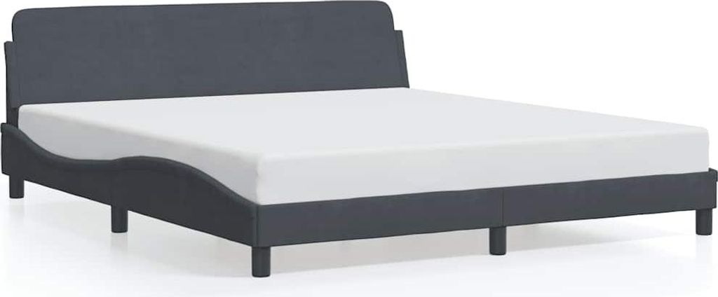 vidaXL Rám postele "Dover" tmavě šedý 180x200 cm sametový Obrázek produktu 