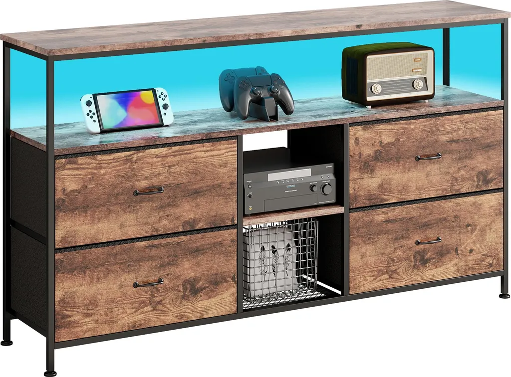 Mobile Contenitore Robusto ProximaX: Legno, Metallo e LED - Duraturo - 12