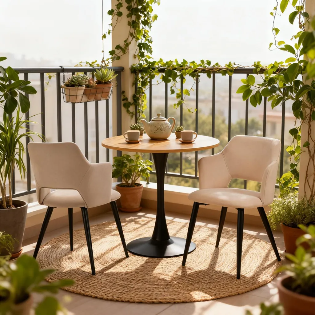 Fauteuil de Table Lot de 2 Chaises Design Beige pour Salon et Bureau Chic