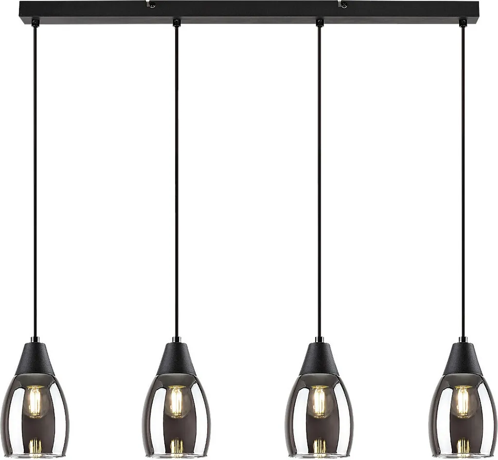 Suspension E27 4x15W noire 72184 Ilmari Rabalux pour salon moderne