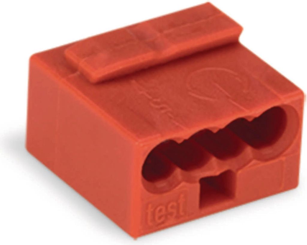 Wago MICRO Verbindungsklemme 4-polig max. 0,8 mm², rot, Packung mit 100 Stk.