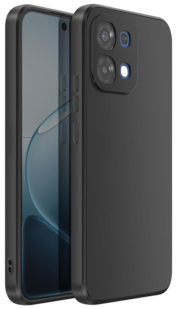 Avizar, Stoßfeste Silikonhülle mit oleophober Beschichtung für Oppo A6 Pro, Schwarz