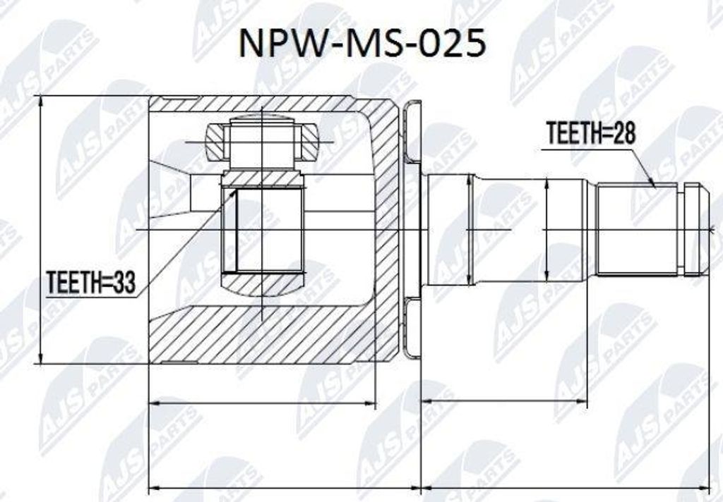 NTY NPW-MS-025 Gelenksatz, Antriebswelle OE 3815A183 kompatibel mit L200, Pajero