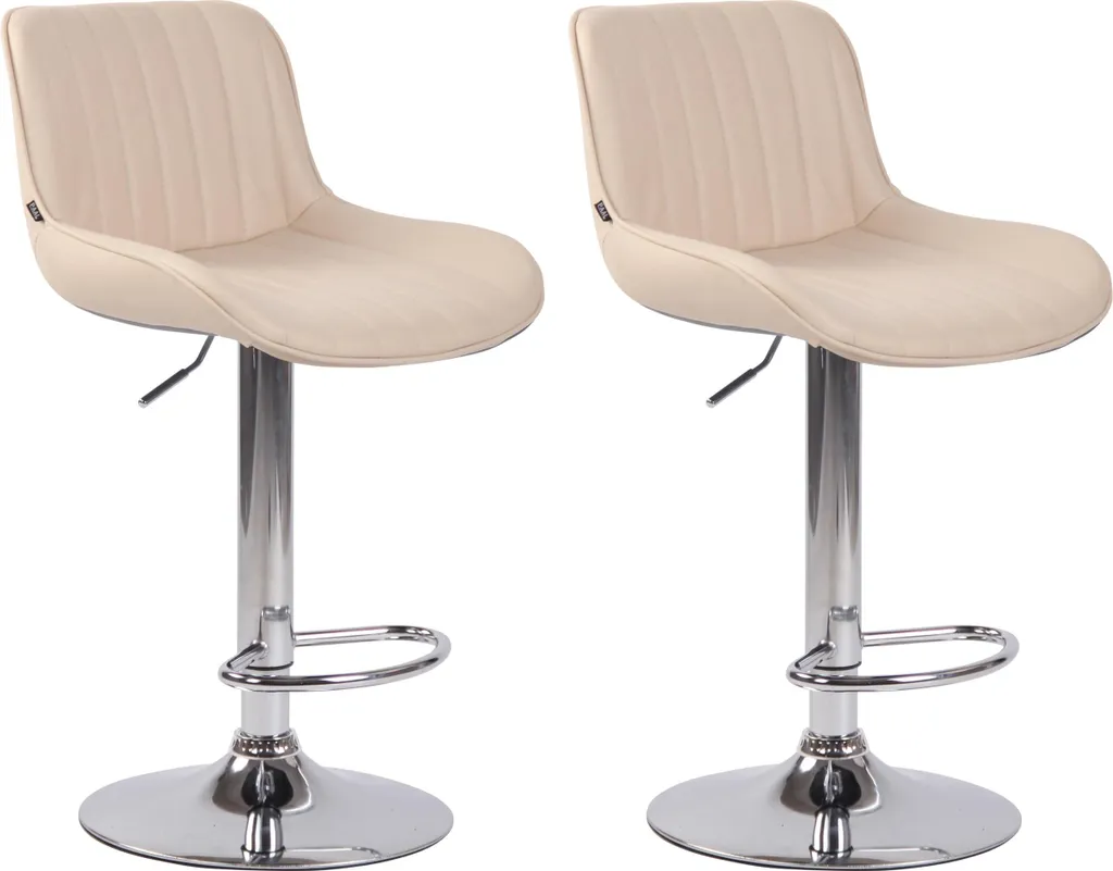 Set 2 Sgabelli Bar Lentini CLP Crema: Girevoli e Regolabili in Altezza