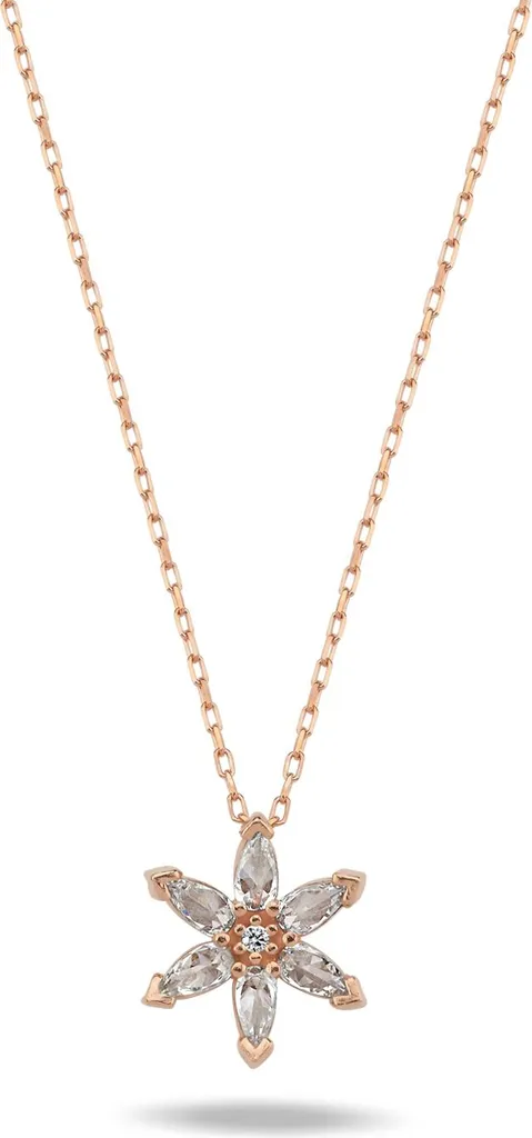 Collier en argent sterling 925 fleur de lotus et zircone de luxe