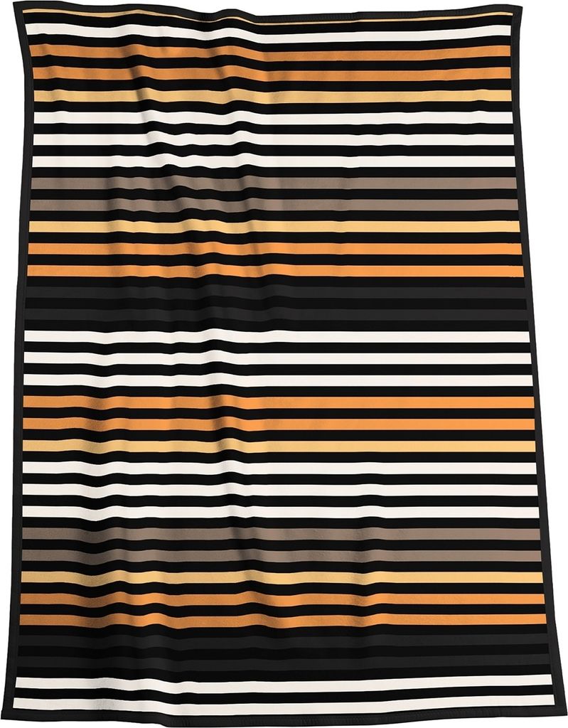 Wohndecke - Goldgelb - Schwarz - Weiß - Braun - Mischgewebe - 150 x 200 cm