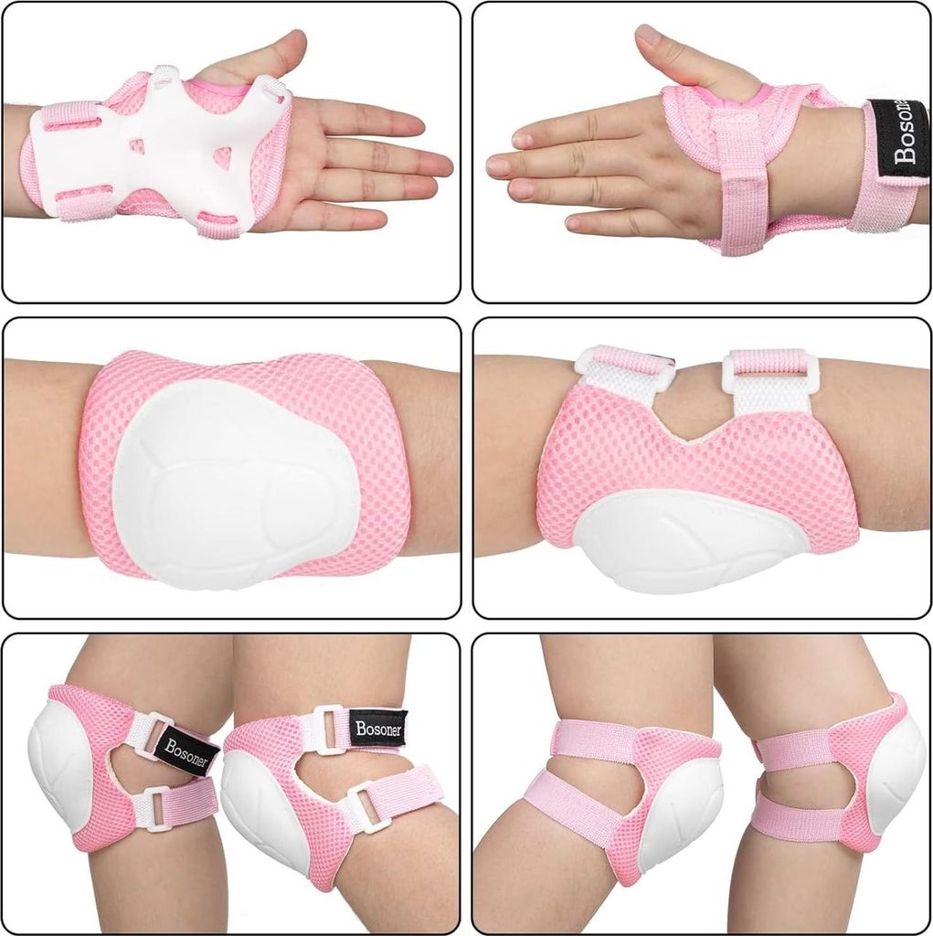 Schutzausrüstung für Kinder - Knieschützer und Ellbogenschützer für Skateboarden, Radfahren, BMX-Fahren und Inline-Skaten.