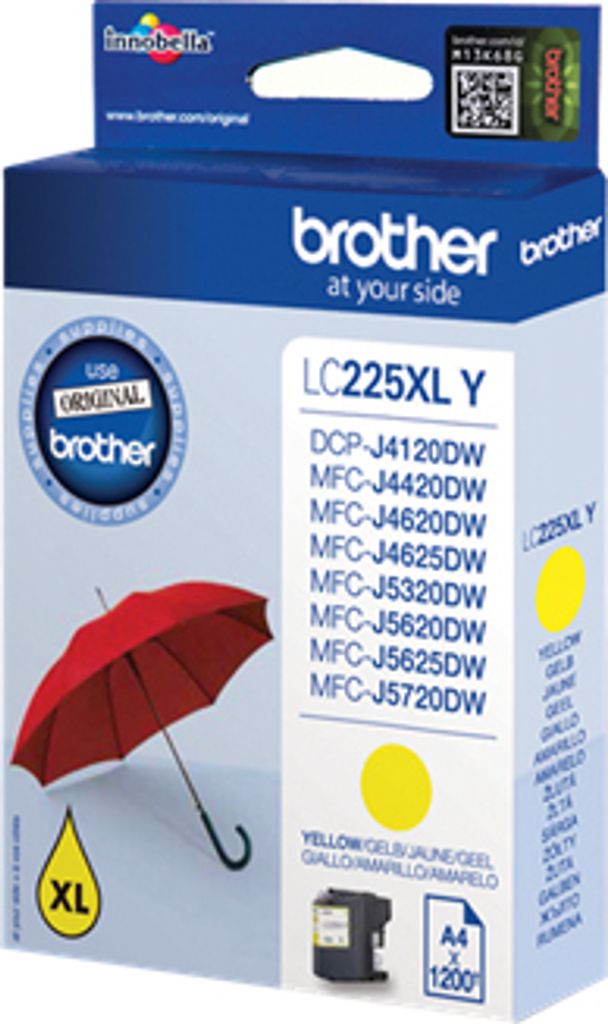 Brother LC-225XLYBP, Gelb, 1200 Seiten, ISO / IEC 24711, Produktbild 