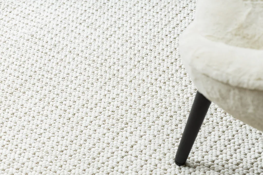 Tapis Blanc Doux Casablanca Loop - Finition Bouclée Premium Diamètre 100