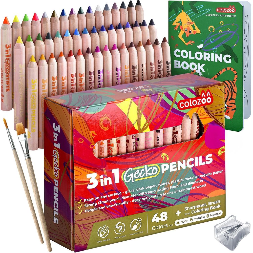 Colozoo Gecko Wood : coffret de crayons de couleur 3 en 1 Image du produit 