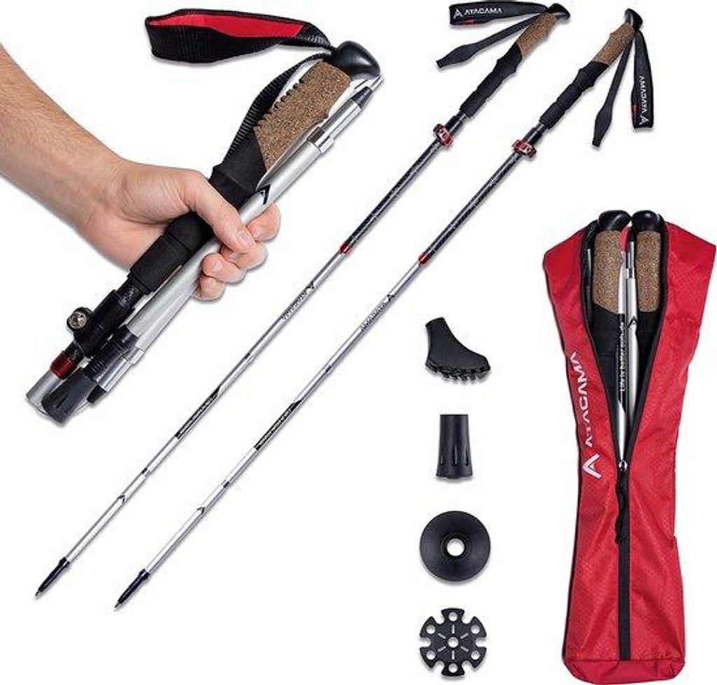 Leichtgewicht Nordic Walking Stöcke, verstellbar, mit Tasche