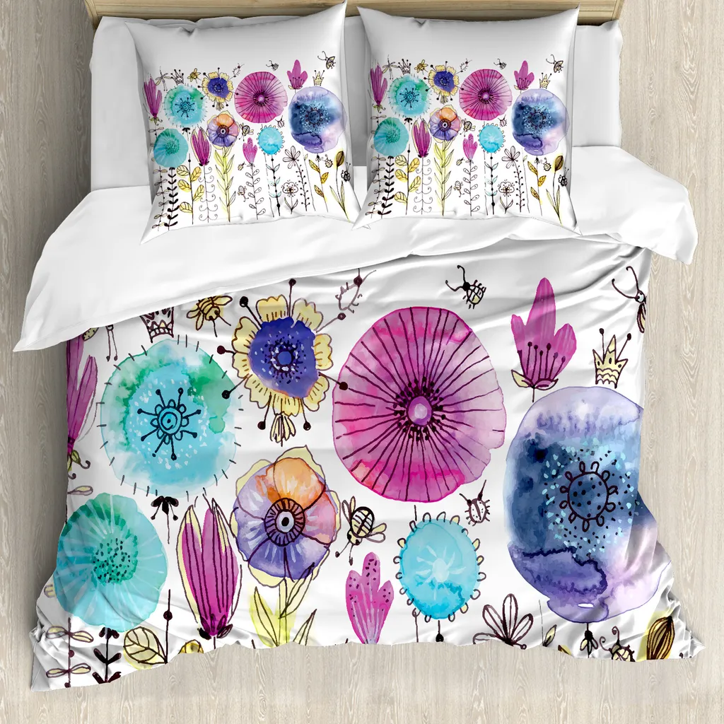 ABAKUHAUS Copripiumino Libelle Hello Summer 155x220 - Set Antiacaro