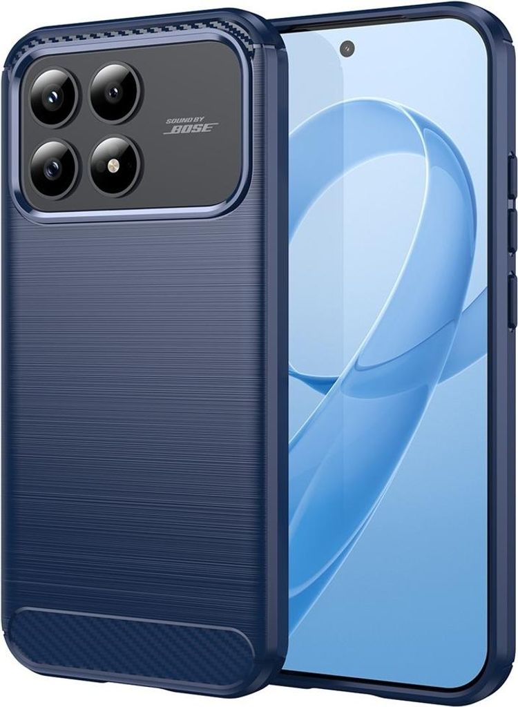 Hülle für Xiaomi Poco F8 Pro - Phonesta Carbon Silikon Back Cover - Blau
