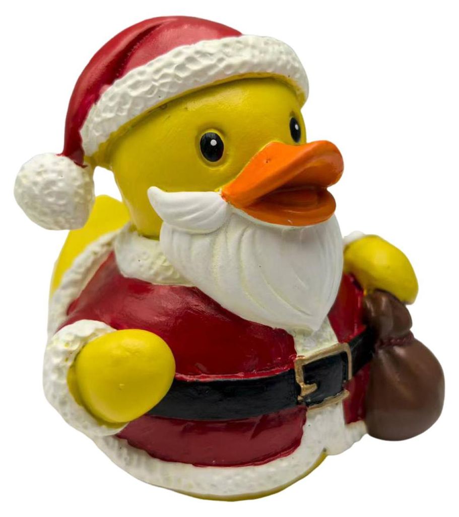 Weihnachtsentenfigur, Weihnachtsmann, Rentier, Elf, Schneemann, Entenstatue, Tierskulptur aus Kunstharz, Tischdekoration für Weihnachten und Partys