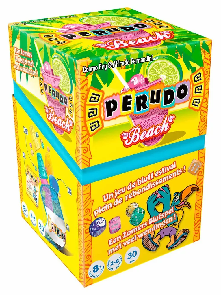 Jeu de Société de Voyage Perudo Beach Asmodee avec Dés et Gobelets Étanches - 2