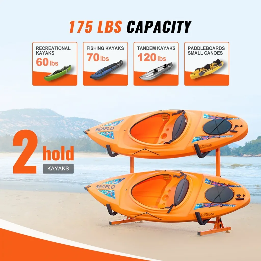 Support pour kayak de garage et stockage autonome double place