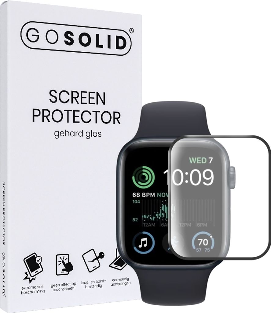 GO SOLID! Displayschutzfolie für Apple Watch SE 2022 (40 mm) aus gehärtetem Glas