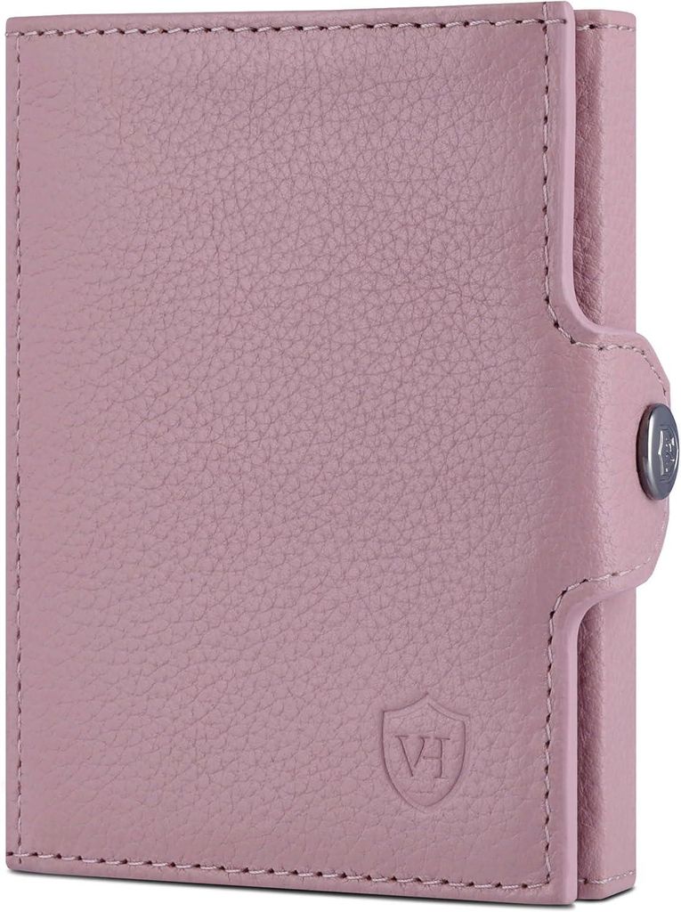 Slim Wallet mit XXL Münzfach und RFID Schutz aus Echtleder Mini Geldbörse für Damen und Herren Kartenetui Portemonnaie Kompakt