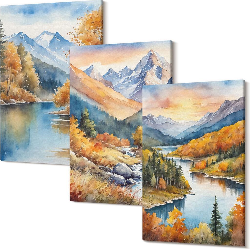 Wandbild – Leinwandbild – Leinwandbilder – Polycanvas – Kunstdruck – Modern – Panorama – Mehrteilig – 3-Teilig Set – Hochwertig ...