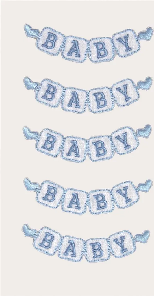 Stickers tissu adhésifs Baby Boy 2 Heyda 7,5x16,5cm aux motifs bleus doux