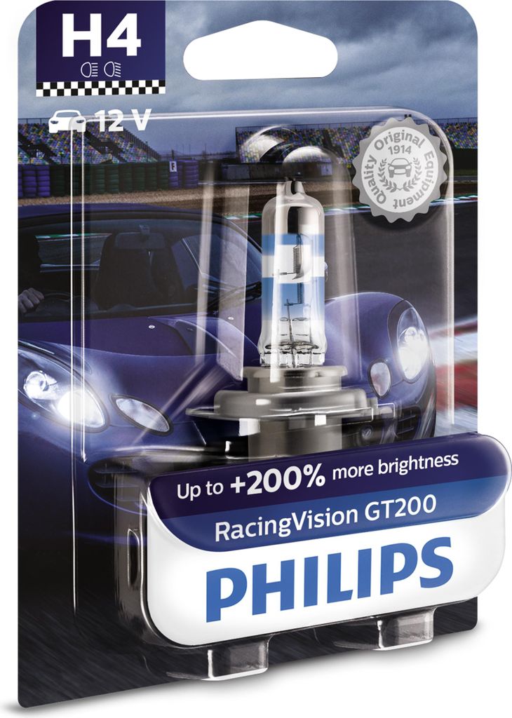 Philips RacingVision GT200 H4 12V 60/55W P43t-38 (1 Obrázok produktu 